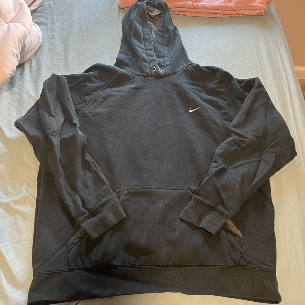 Vintage grey tag grey swoosh black Nike hoodie XL